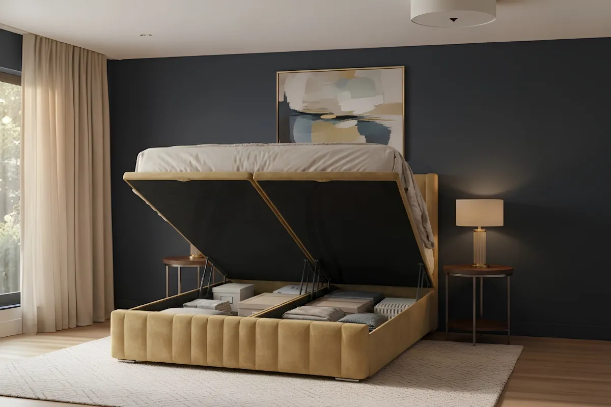 Cloyde Winged Ottoman Bed with Storage